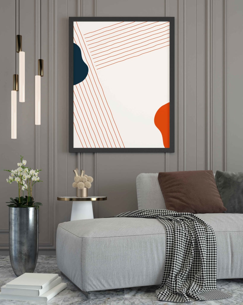 The Intersecting Lines Geometric Art Frame For Wall Decor- Funkydecors Xs / Black Posters Prints &