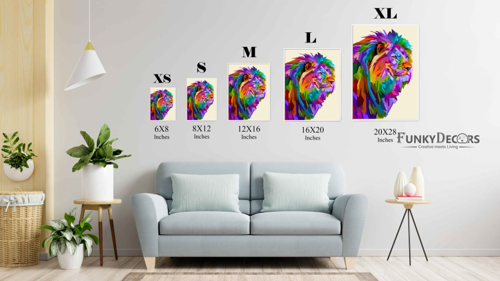 The Jungle King - Animal Art Frame For Wall Decor- Funkydecors Posters Prints & Visual Artwork