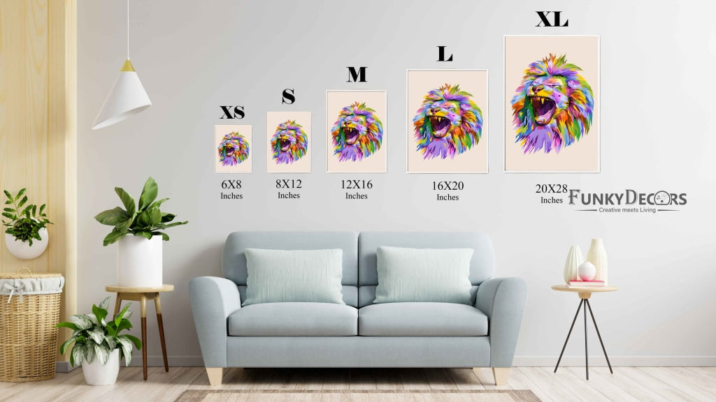 The Jungle King - Animal Art Frame For Wall Decor- Funkydecors Posters Prints &amp; Visual Artwork
