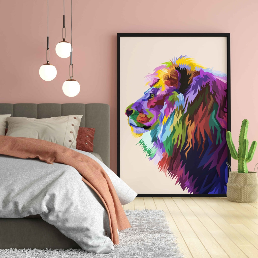 The Jungle King - Animal Art Frame For Wall Decor- Funkydecors Xs / Black Posters Prints &amp; Visual