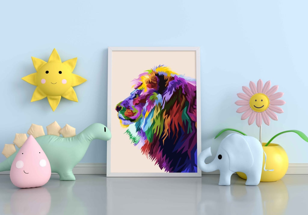 The Jungle King - Animal Art Frame For Wall Decor- Funkydecors Xs / White Posters Prints &amp; Visual