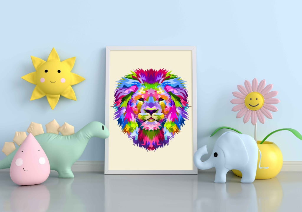 The Jungle King - Animal Art Frame For Wall Decor- Funkydecors Xs / White Posters Prints &amp; Visual