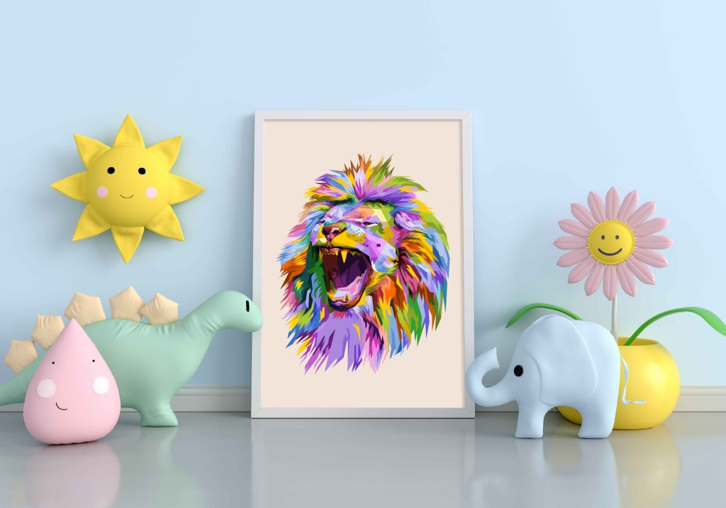The Jungle King - Animal Art Frame For Wall Decor- Funkydecors Xs / White Posters Prints &amp; Visual