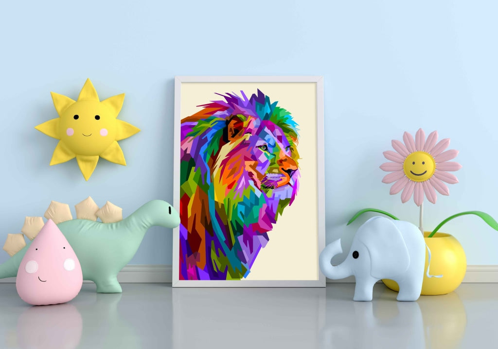 The Jungle King - Animal Art Frame For Wall Decor- Funkydecors Xs / White Posters Prints &amp; Visual