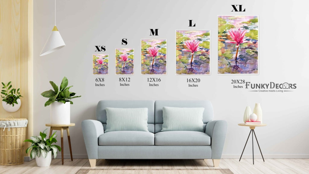 The Lotus Blooms - Nature Art Frame For Wall Decor- Funkydecors Posters Prints &amp; Visual Artwork