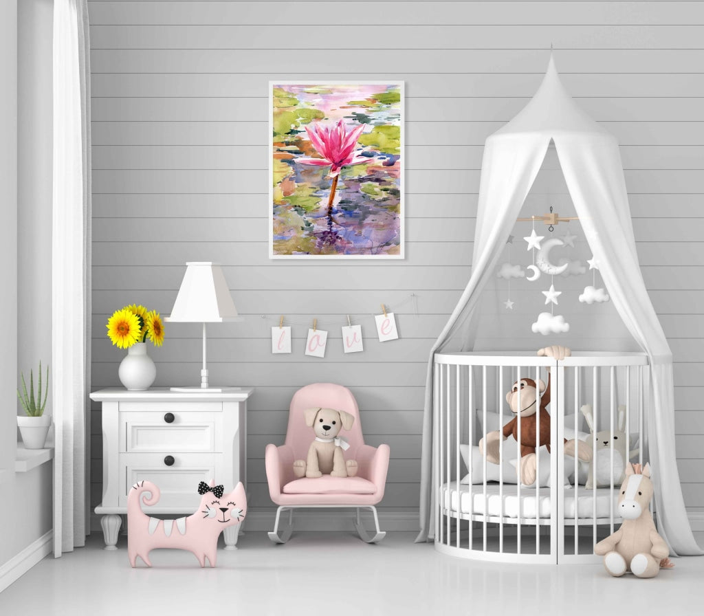 The Lotus Blooms - Nature Art Frame For Wall Decor- Funkydecors Xs / White Posters Prints &amp; Visual