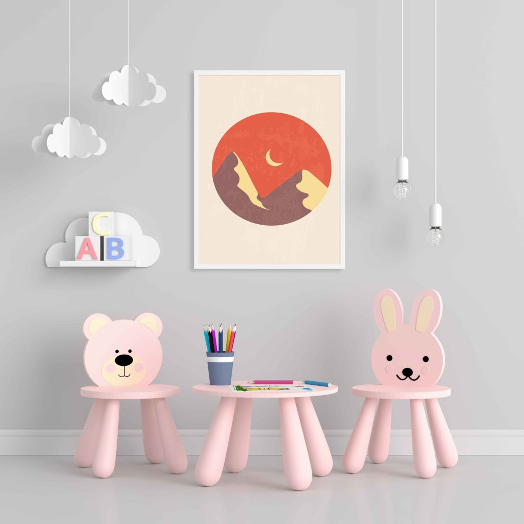 The Moon Art - Nature Frame For Wall Decor- Funkydecors Xs / White Posters Prints & Visual Artwork