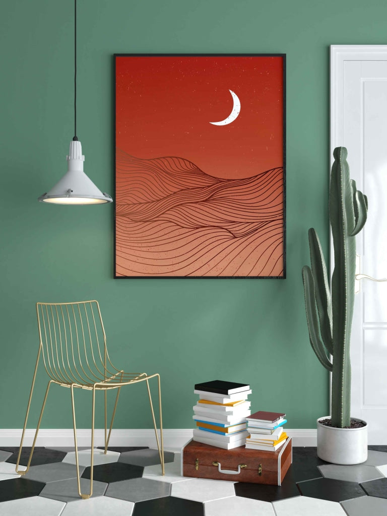 The Moon Magic - Minimal Art Frame For Wall Decor- Funkydecors Xs / Black Posters Prints &amp; Visual
