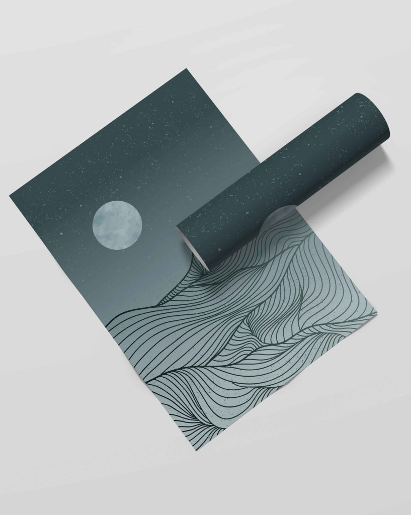 The Moon Magic - Minimal Art Frame For Wall Decor- Funkydecors Xs / Roll Posters Prints &amp; Visual