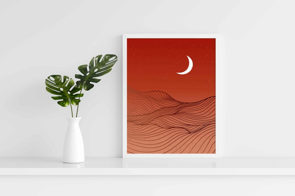 The Moon Magic - Minimal Art Frame For Wall Decor- Funkydecors Xs / White Posters Prints &amp; Visual