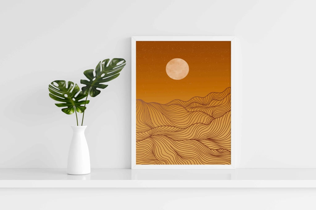 The Moon Magic - Minimal Art Frame For Wall Decor- Funkydecors Xs / White Posters Prints & Visual