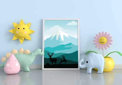 The Mountain Shades - Animal Art Frame For Wall Decor- Funkydecors Xs / White Posters Prints &