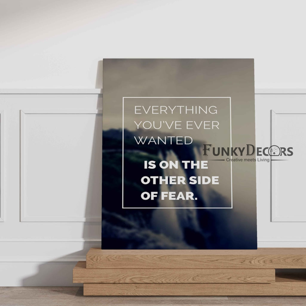 The Other Side Of Fear - Motivational Quotes Art Frame For Wall Decor- Funkydecor Posters Prints &amp;
