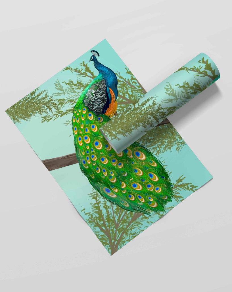 The Peacock Spring - Animal Art Frame For Wall Decor- Funkydecors Xs / Roll Posters Prints &amp; Visual