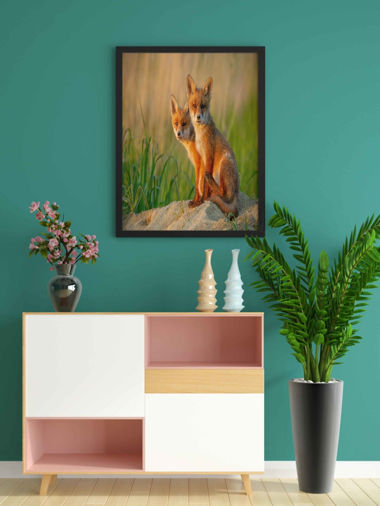 The Red Fox - Animal Art Frame For Wall Decor- Funkydecors Xs / Black Posters Prints &amp; Visual