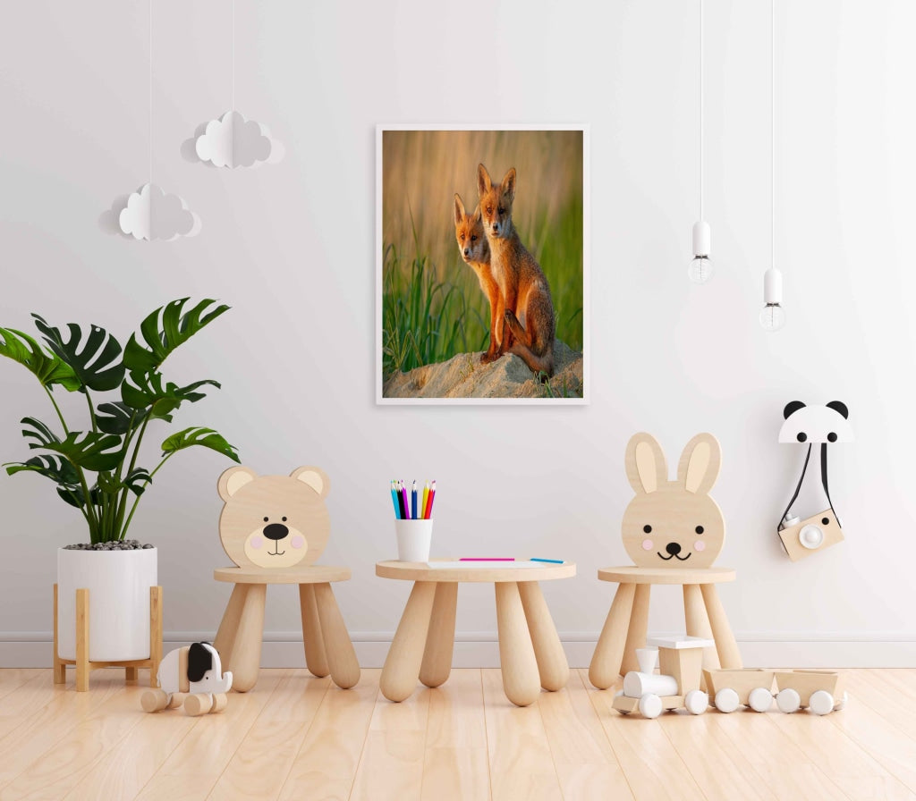 The Red Fox - Animal Art Frame For Wall Decor- Funkydecors Xs / White Posters Prints &amp; Visual