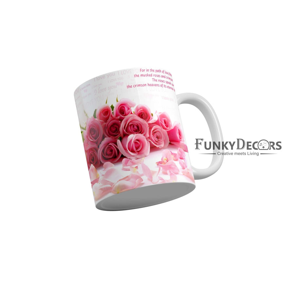 The roses speak our love Coffee Ceramic Mug 350 ML-FunkyDecors