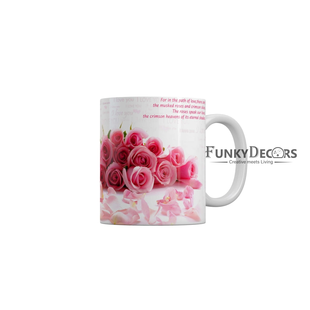 The roses speak our love Coffee Ceramic Mug 350 ML-FunkyDecors
