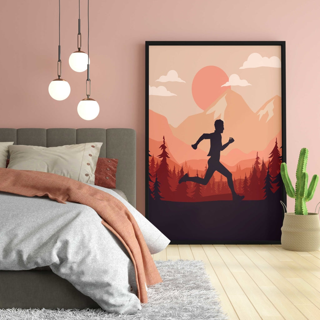 The Runner - Sports Art Frame For Wall Decor- Funkydecors Xs / Black Posters Prints &amp; Visual Artwork