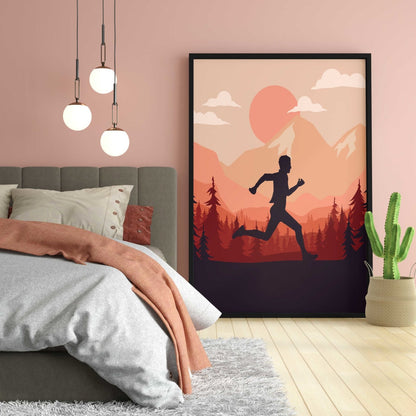 The Runner - Sports Art Frame For Wall Decor- Funkydecors Xs / Black Posters Prints & Visual Artwork