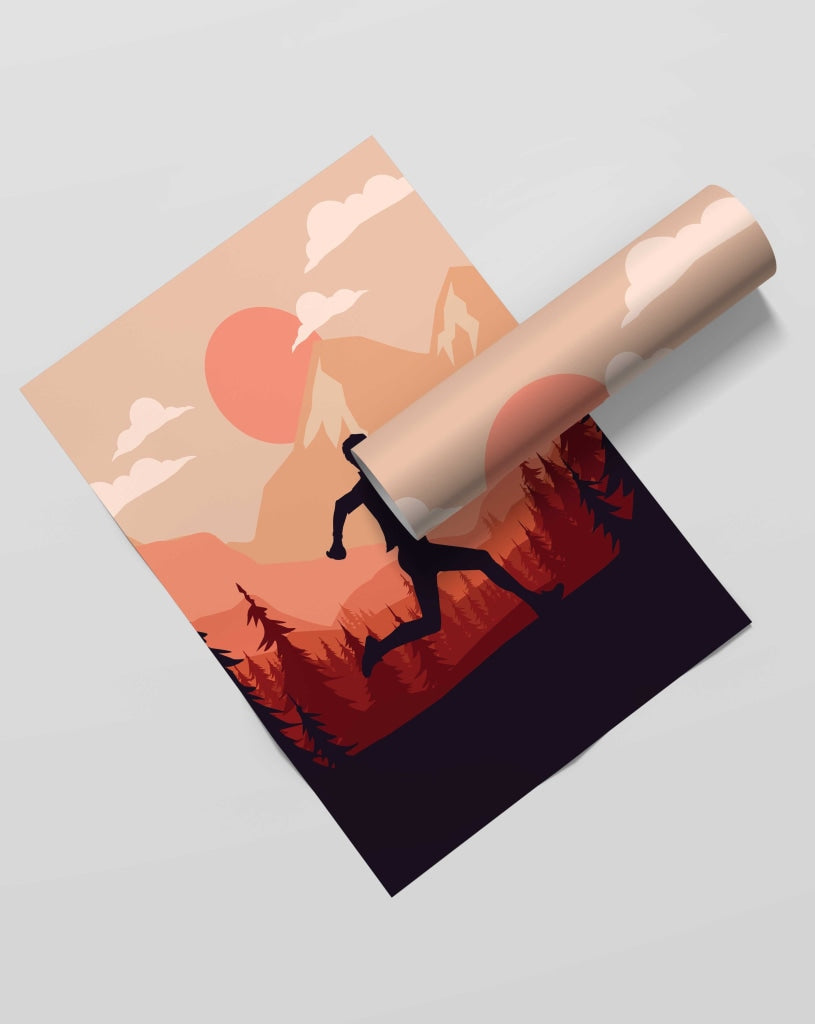The Runner - Sports Art Frame For Wall Decor- Funkydecors Xs / Roll Posters Prints &amp; Visual Artwork