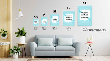 The Secret Of Getting Ahead Is Started Quotes Art Frame For Wall Decor- Funkydecors Posters Prints &