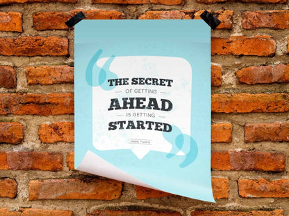 The Secret Of Getting Ahead Is Started Quotes Art Frame For Wall Decor- Funkydecors Xs / Roll