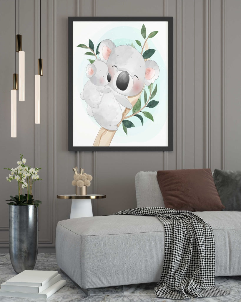 The Sleeping Panda - Nursery Art Frame For Wall Decor- Funkydecors Xs / Black Posters Prints &amp;