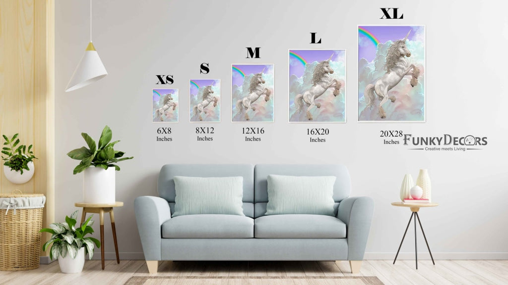 The Sparkling Unicorn - Animal Art Frame For Wall Decor- Funkydecors Posters Prints & Visual Artwork