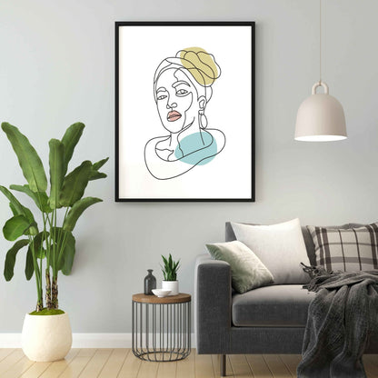 The Story Of Line Art - Women Portrait Frame For Wall Decor- Funkydecors Xs / Black Posters Prints &