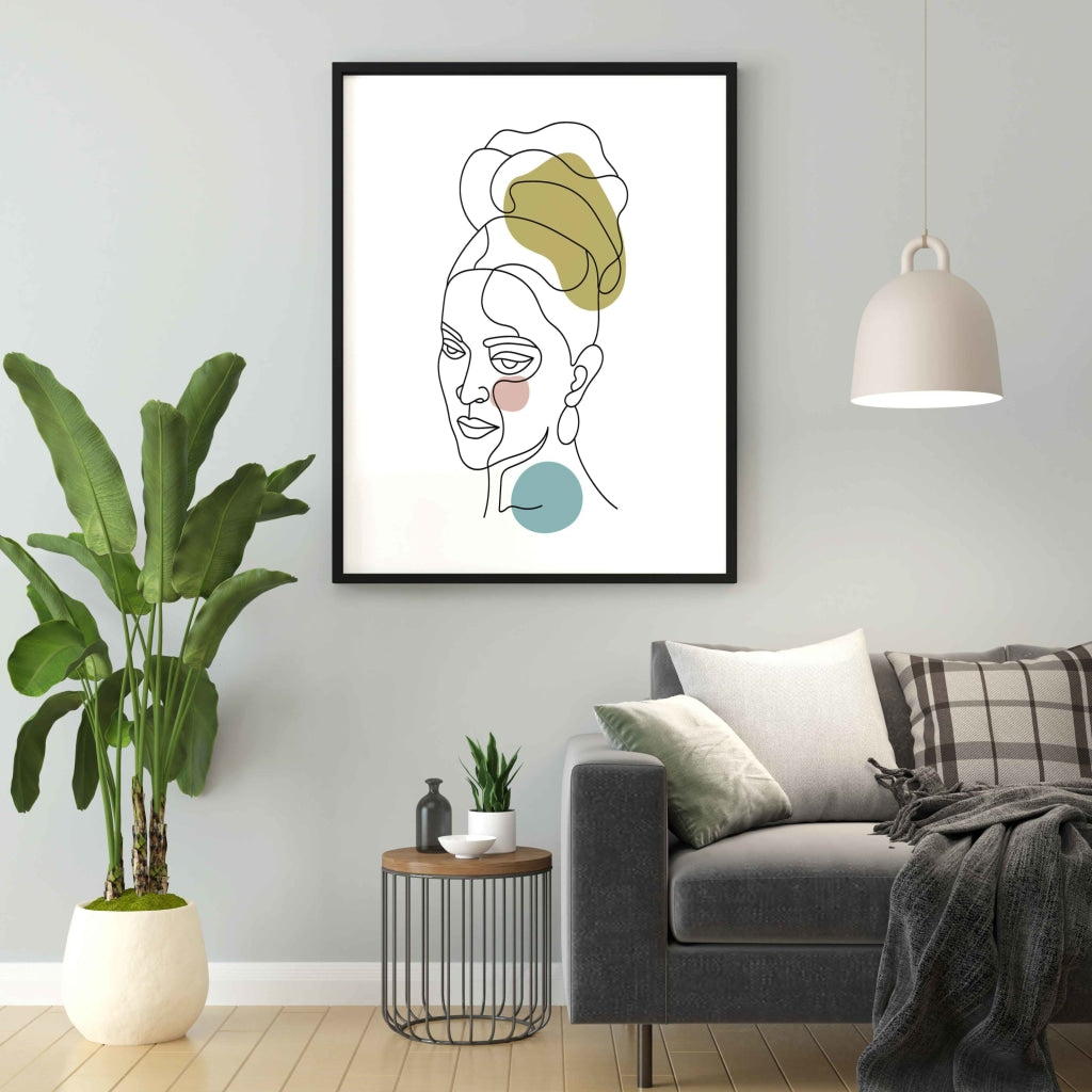 The Story Of Line Art - Women Portrait Frame For Wall Decor- Funkydecors Xs / Black Posters Prints &
