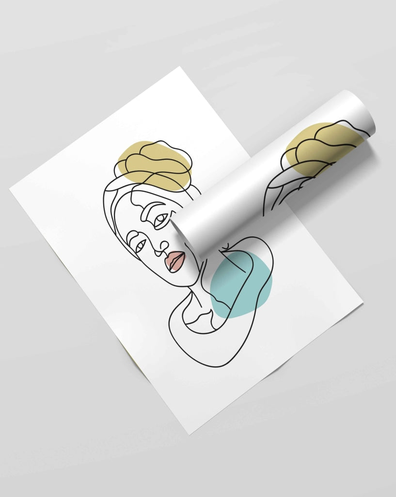The Story Of Line Art - Women Portrait Frame For Wall Decor- Funkydecors Xs / Roll Posters Prints &
