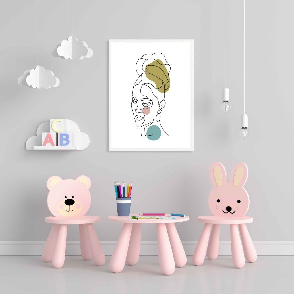 The Story Of Line Art - Women Portrait Frame For Wall Decor- Funkydecors Xs / White Posters Prints &