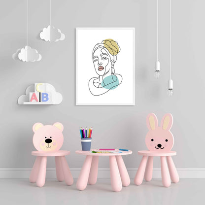 The Story Of Line Art - Women Portrait Frame For Wall Decor- Funkydecors Xs / White Posters Prints &