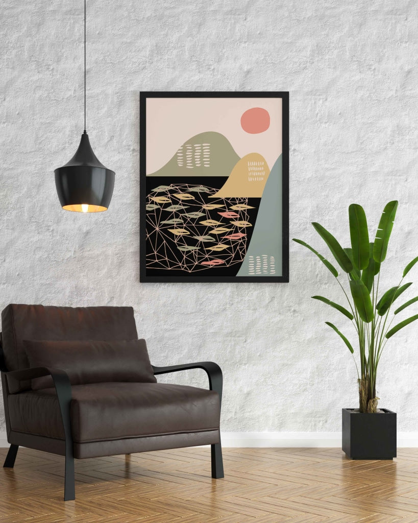 The Stroke - Abstract Art Frame For Wall Decor- Funkydecors Xs / Black Posters Prints &amp; Visual