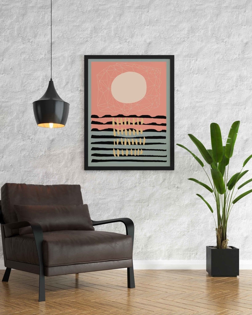 The Stroke - Abstract Art Frame For Wall Decor- Funkydecors Xs / Black Posters Prints &amp; Visual