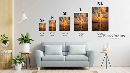 The Sunset Point - Love Art Frame For Wall Decor- Funkydecors Posters Prints & Visual Artwork