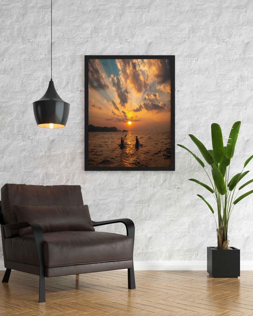 The Sunset Point - Love Art Frame For Wall Decor- Funkydecors Xs / Black Posters Prints &amp; Visual