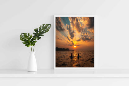 The Sunset Point - Love Art Frame For Wall Decor- Funkydecors Xs / White Posters Prints & Visual