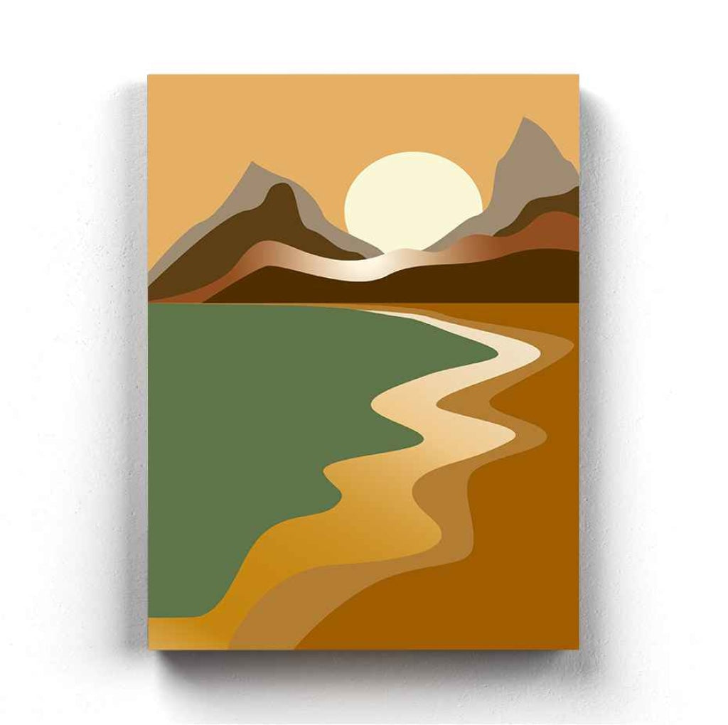 The Sunset Route - Abstract Art Frame For Wall Decor- Funkydecors Xs / Canvas Posters Prints &