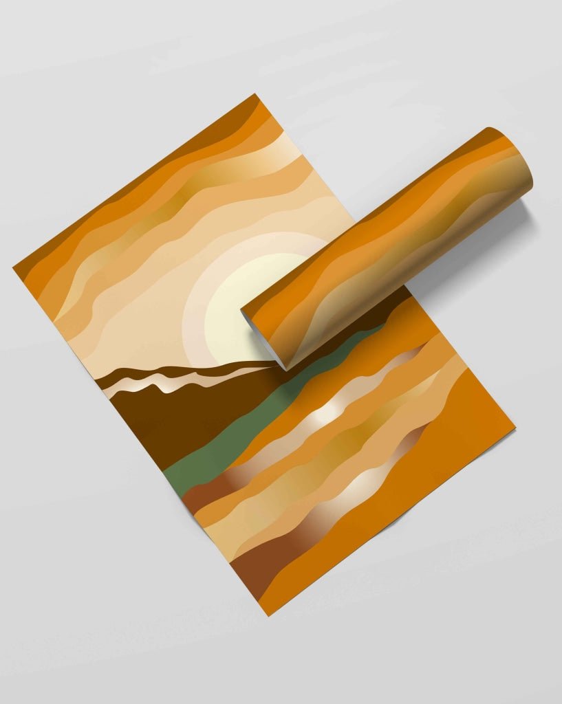 The Sunset Route - Abstract Art Frame For Wall Decor- Funkydecors Xs / Roll Posters Prints &amp; Visual