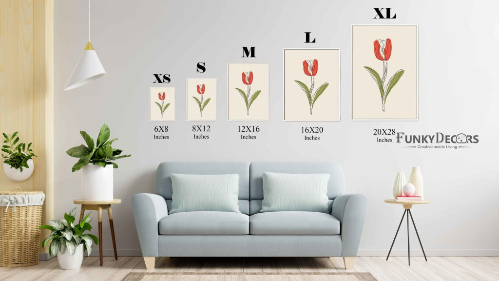 The Tulip Touch - Nature Art Frame For Wall Decor- Funkydecors Posters Prints & Visual Artwork