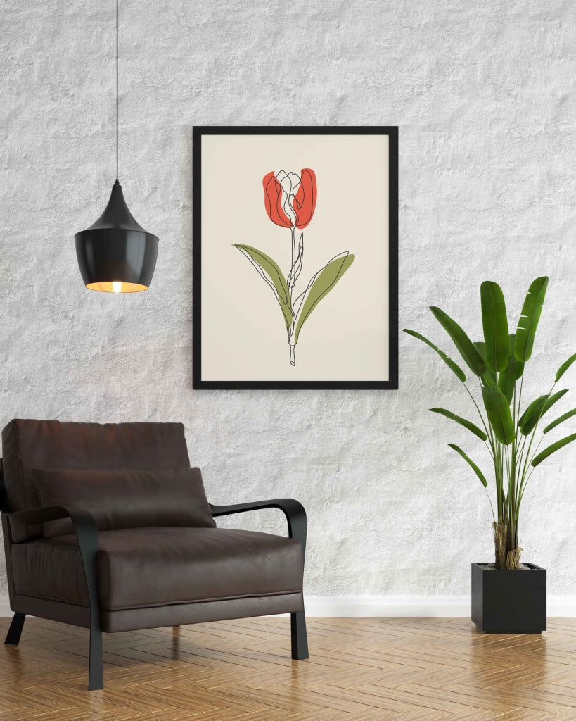 The Tulip Touch - Nature Art Frame For Wall Decor- Funkydecors Xs / Black Posters Prints &amp; Visual