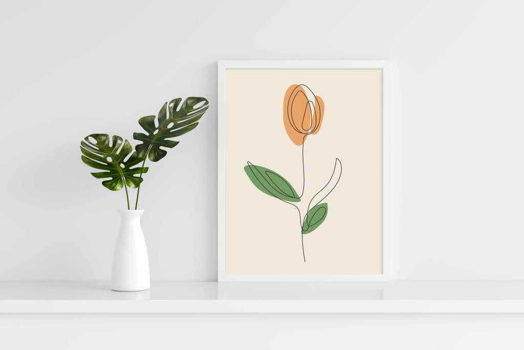 The Tulip Touch - Nature Art Frame For Wall Decor- Funkydecors Xs / White Posters Prints & Visual