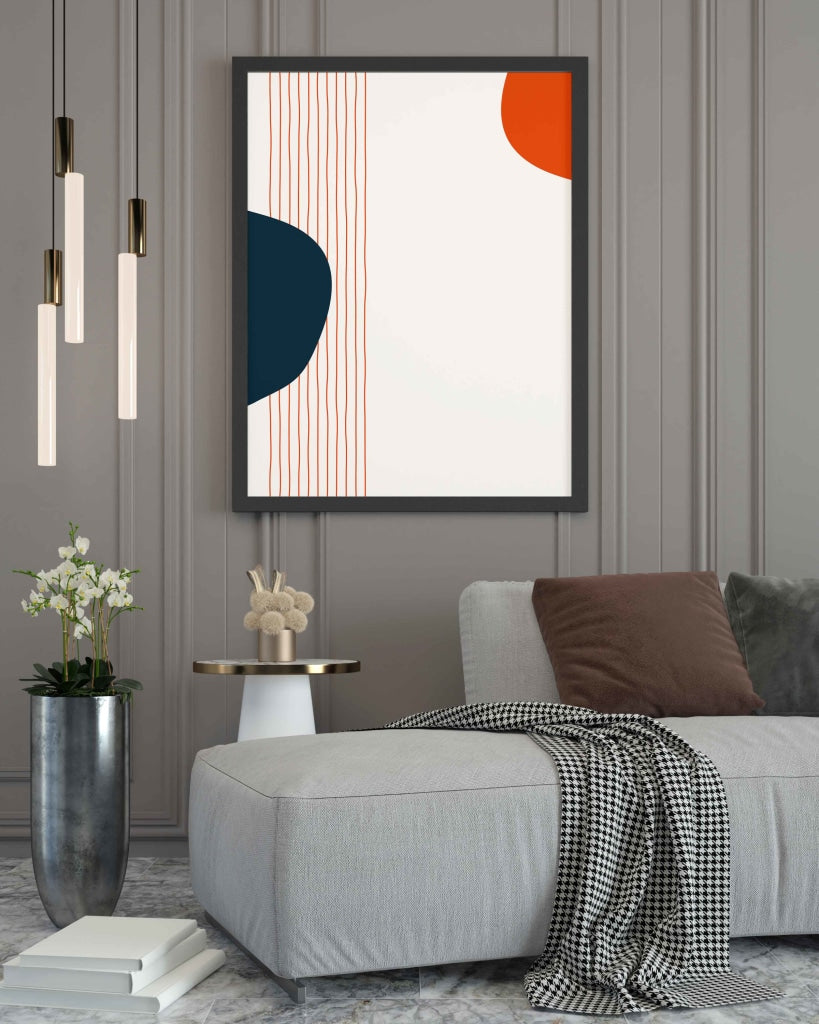 The Vertical Pathway Geometric Art Frame For Wall Decor- Funkydecors Xs / Black Posters Prints &