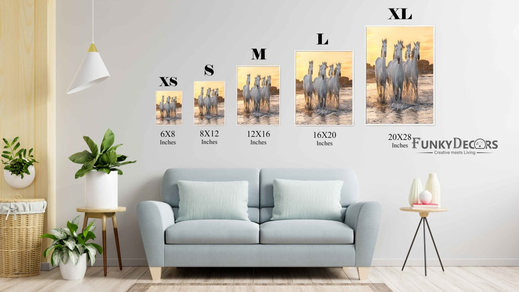 The White Horse - Animal Art Frame For Wall Decor- Funkydecors Posters Prints &amp; Visual Artwork