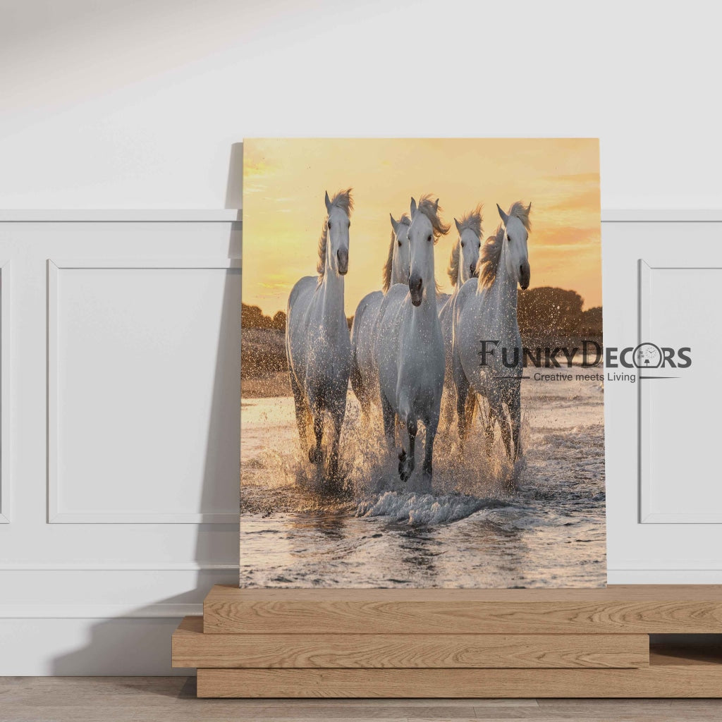 The White Horse - Animal Art Frame For Wall Decor- Funkydecors Posters Prints &amp; Visual Artwork