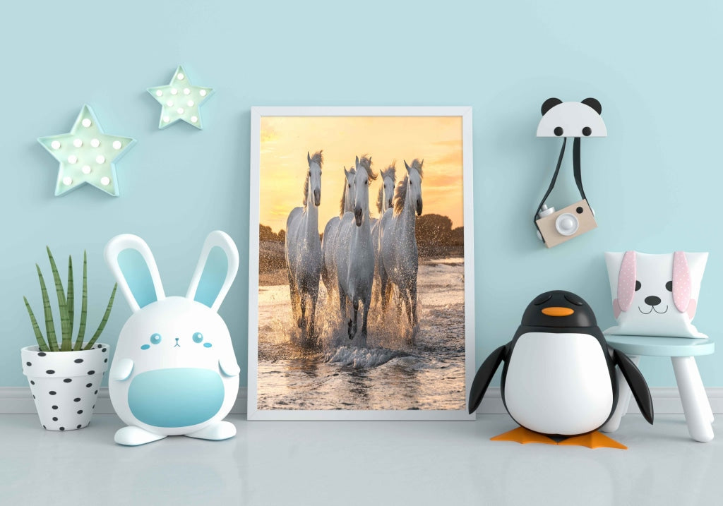 The White Horse - Animal Art Frame For Wall Decor- Funkydecors Xs / Posters Prints &amp; Visual Artwork