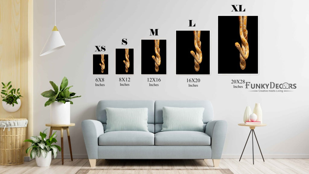 The Yellow Python - Animal Art Frame For Wall Decor- Funkydecors Posters Prints & Visual Artwork