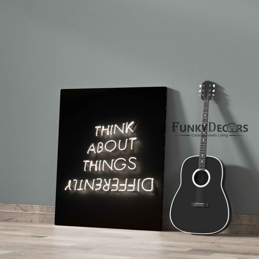 Think About Things Differently - Quotes Art Frame For Wall Decor- Funkydecors Posters Prints &amp;